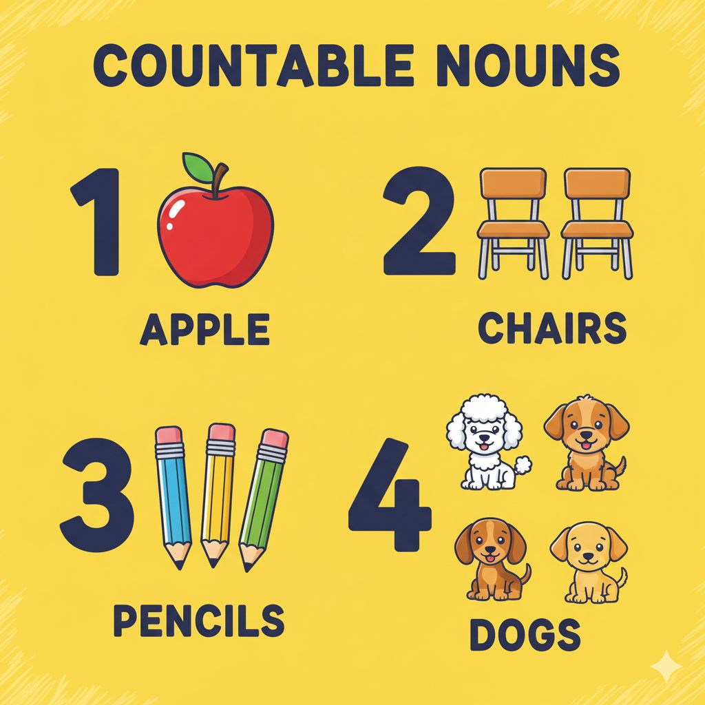 Illustration of everyday countable objects with numbers beside each item